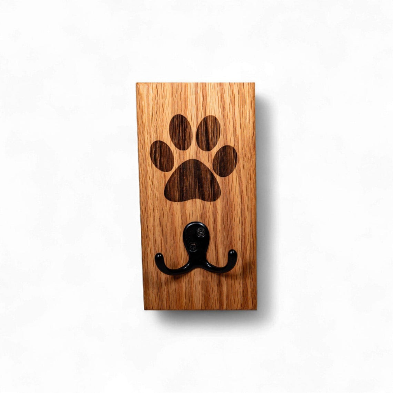 Wooden Dog Leash Holder Wall Mounted Hook