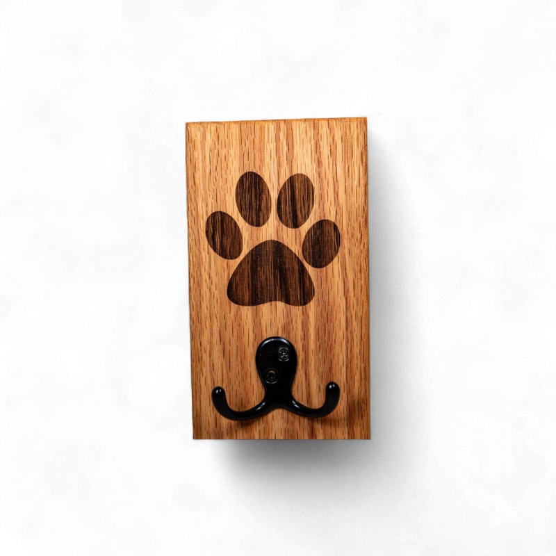 Wooden Dog Leash Holder Wall Mounted Hook