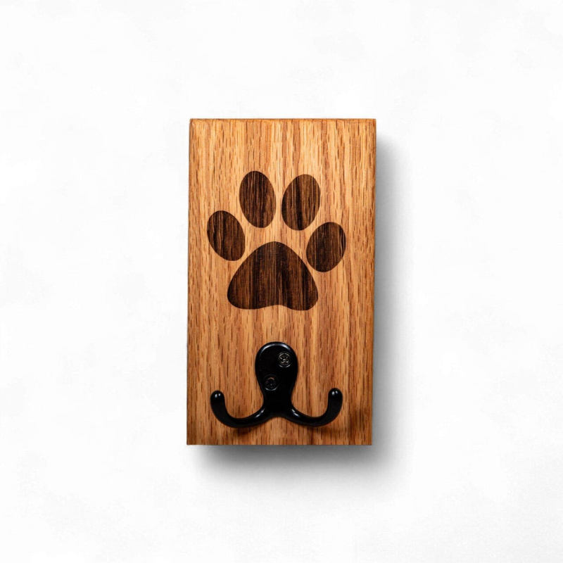 Wooden Dog Leash Holder Wall Mounted Hook