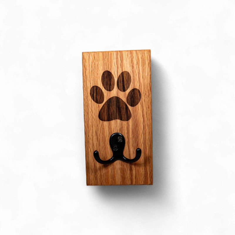 Wooden Dog Leash Holder Wall Mounted Hook