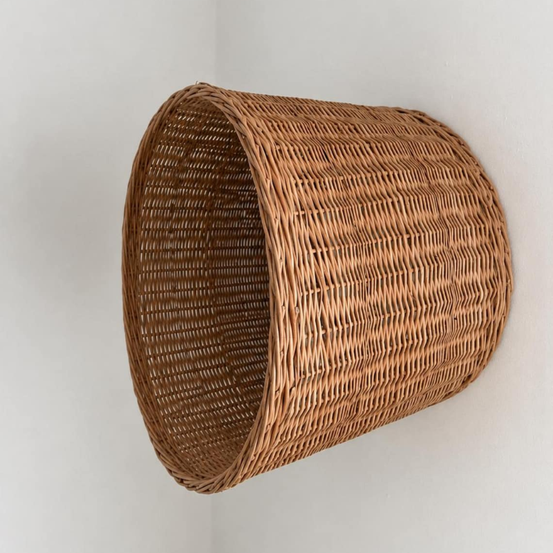 Wicker Wall Mounted Cat Shelf with Pillow