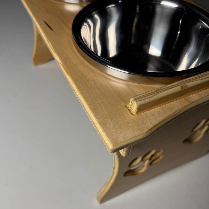Elevated Dog Feeding Station with Stainless Steel Bowls