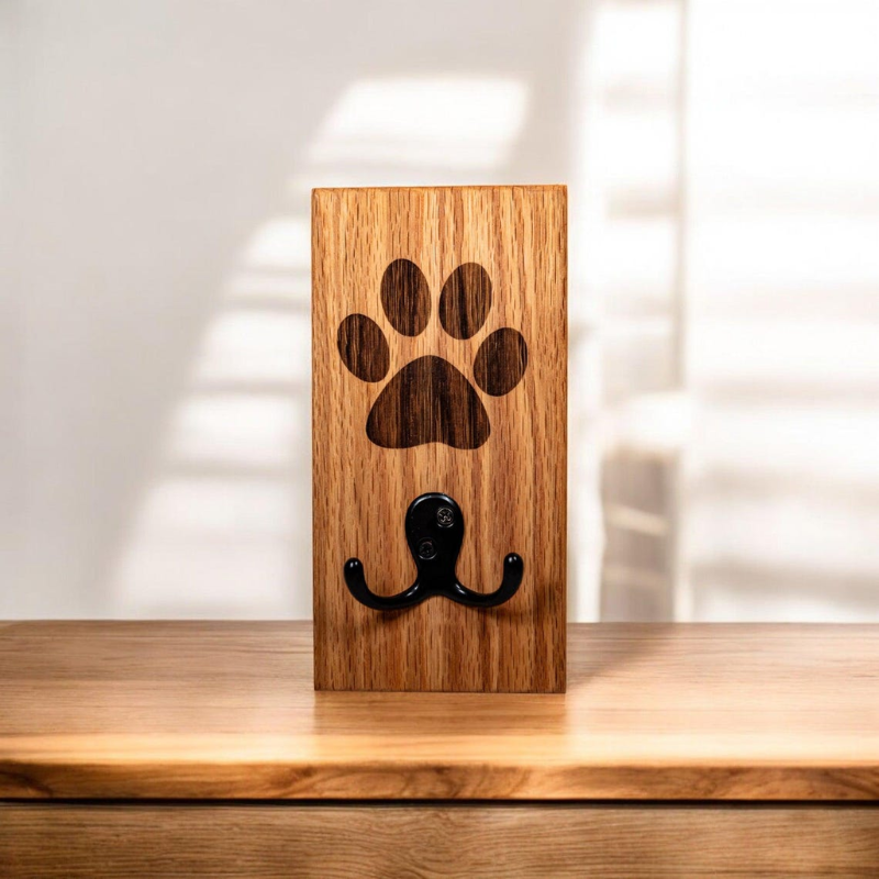 Wooden Dog Leash Holder Wall Mounted Hook